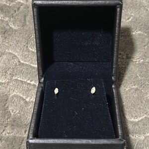 14k white gold small marquis diamond earrings